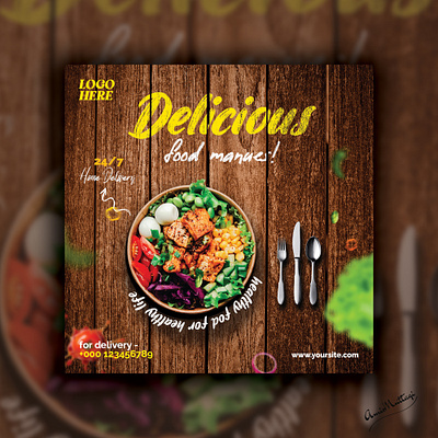 free Fast Food Restaurant Flyer template! food ads food manue food post food post design ideas food sale instagram restaurant promotion social media post social media post for food