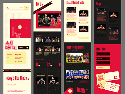 Web design - Basketball basketball branddesign designstudio graphic design mobilewensite ui ux visualdesign webdesign webresponsive