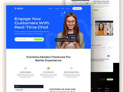 Chating Landing Page Design app chat chatting website clean design hero hero section home page interface ladning page landing page landing page design minimal mordern ui design uiux desgin video call website website design