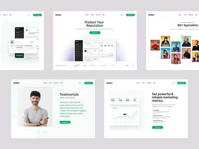 Brand 24 app clean landing like listening media monitoring sentiment social ui ux website white