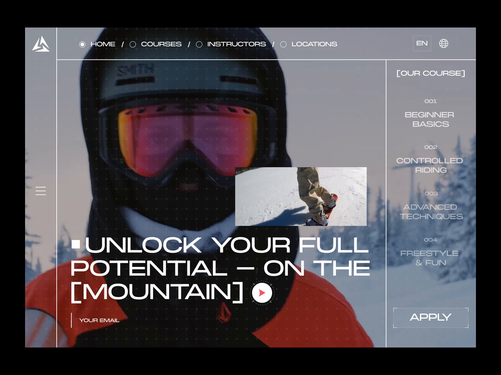 Snowboard Courses Website By Awesomic On Dribbble   Still 29c9f6be63273e2480ae7ce6115dfadf 