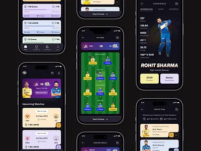 Fantasy Cricket App - Sports Fantasy App app design basketball cricket cricket app development crickpe app dream11 engaging gameplay fantasy cricket fantasy sports app football gamezy app howzat app mobile app mobile app design my11circle app real time data sports sports app sports fantasy uiux case study