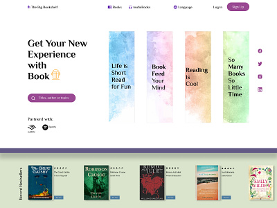 Online Book Shop design typography ui