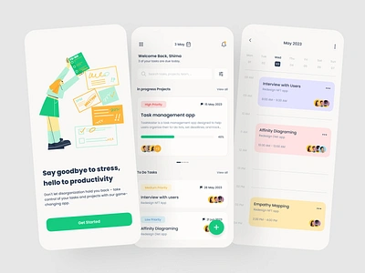 Task management App app calendar design illustration iphone login progress project task task management ui user user experience ux