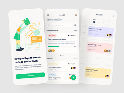 Task management App app calendar design illustration iphone login progress project task task management ui user user experience ux