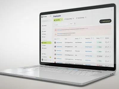 HR Hub - HR SaaS (timecard, scheduler, payroll, employee mgmt) design employee management hr saas table ui ux web web app web application website