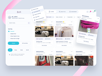 Baggage Repair Service Dashboard admin panel dashboard desktop fireart fireart studio product ui uiux user experience user interface ux