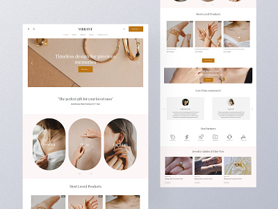 Vibrant - A Store Website Template clean ui ecommerce jewelry website landing page online store pixpa product photography template ui design ux design