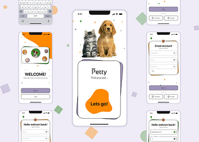 pet application Case Study app design logo ui ux