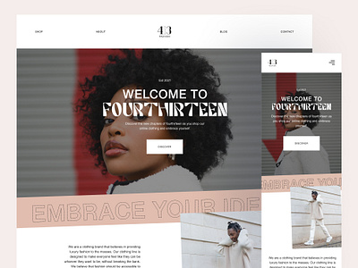 413 Fashion - Ecommerce Landing Page Design design typography ui ux
