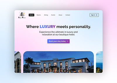 Boutique Hotel - Landing Page boutique design figma graphic design hotel landing page logo minimalism ui web design website