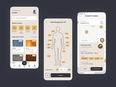 TailorLôn - Tailor App with Full Body AR Measurement app augmented reality clean clothes figma measurement mobile sewing tailor ui