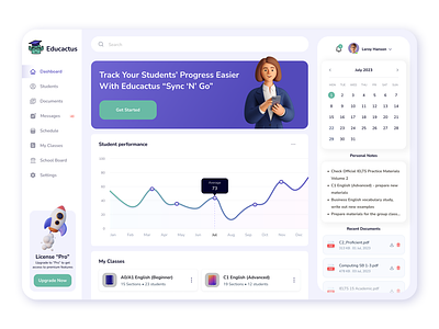 Educactus - Dashboard beautiful dashboard clean dashboard clean ui dashboard dashboard ui design e learning e learning dashboard educactus education education dashboard figma student tracking students dashboard teacher dashboard teachers dashboard ui ux ux ui ux ui design