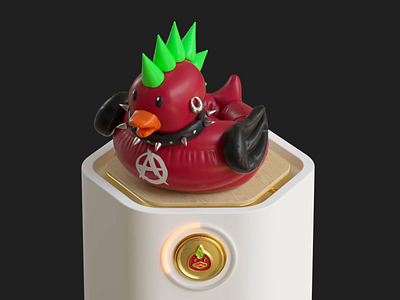 What The Duck #4 – Punk 3d cloth simulation duck inflation loop marvelous designer punk rock rubber toy