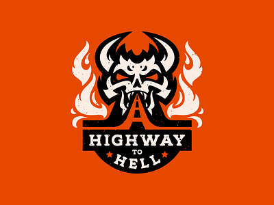 Highway to hell acdc character devil fire hell highway logo logotype music road rock