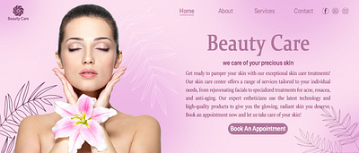 Website banner design for beauty care center beauty care branding design graphic design skin care website banner