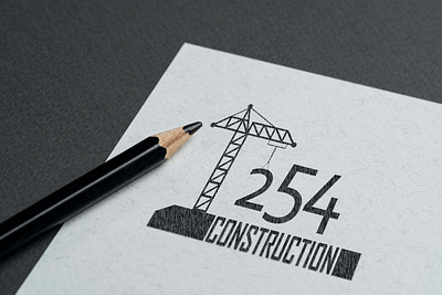 254 Contruction Company Logo branding design flat logo graphic design illustration logo typography ui ux vector
