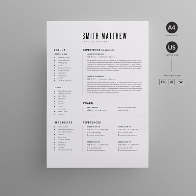 Resume/CV #2 app branding design graphic design illustration logo typography ui ux vector