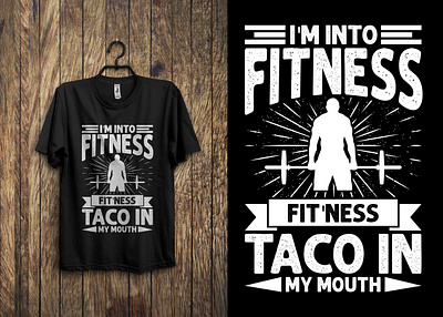 Fitness T-shirt Design branding design fitness fitness design fitness t shirt fitness t shirt design graphic design logo typography vector