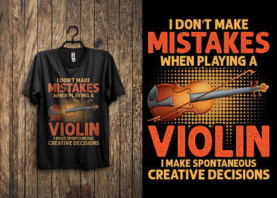 Violin T-shirt Design branding clothing design graphic design illustration logo typography vector violin violin t shirt violin t shirt design