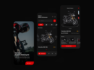 Motorcycle's Shop Mobile App 🏍️ app bike design mobileapp motobike motorcycle ui uiux ux