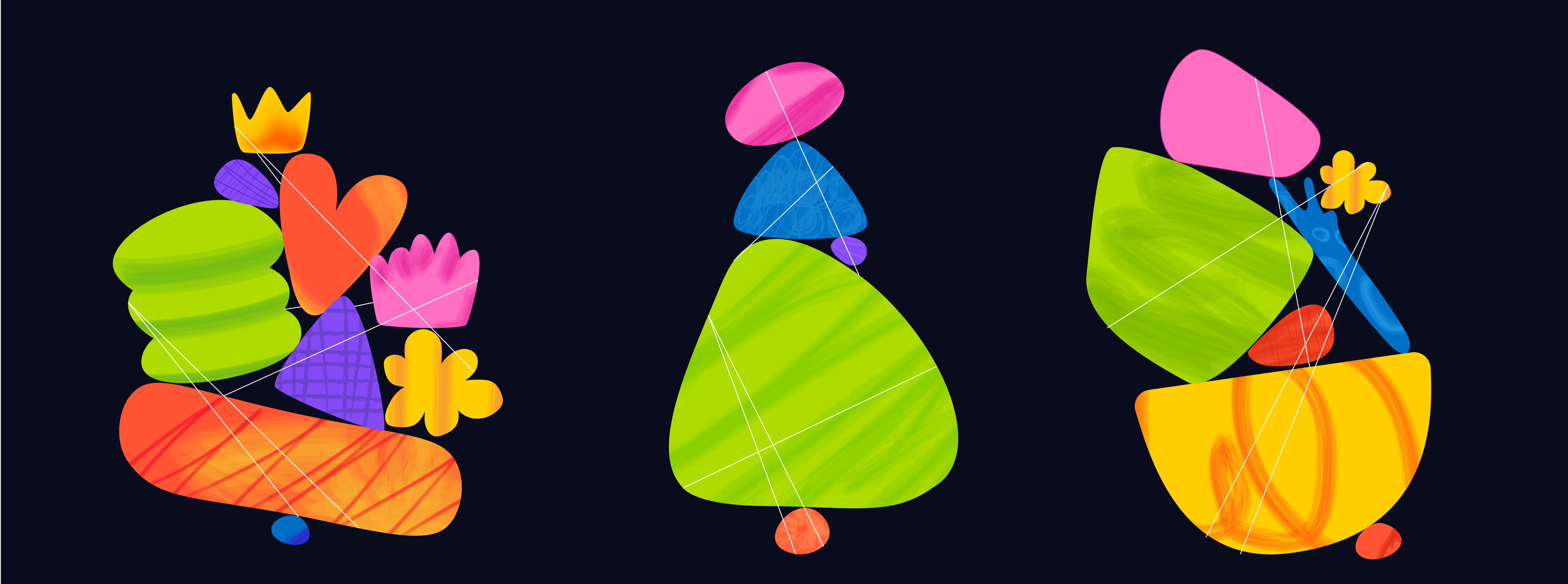 Balance compositions abstract balance bright cartoon collage collection composition connection illustration shape texture trendy vector