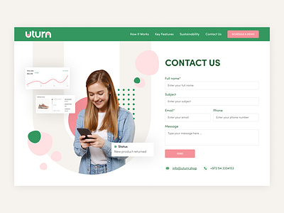 Uturn Contact Us Form branding business contact us contact us form design design agency environment get in touch graphic design illustration product design ui ux web design website