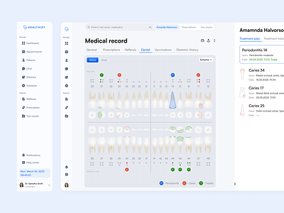 Healthist - hospital managing app | Dental view app dental design fireart healthcare medical ui ux web