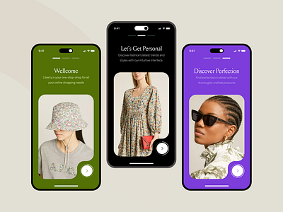 Onboarding Mobile App app app design clean e commerce ecommerce fashion fashion app mobile mobile app mobile app design mobile design mobile ui modern onboarding onboarding screen onboarding screens onboarding ui shop app ui ux