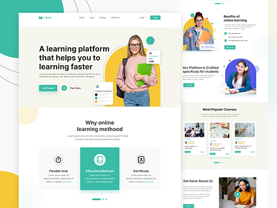 E-learning landing page adobe photoshop course discover edtech education figma graphic design illustration landing page learn learn skills learning learning course online class online courses ui design ux design web design website website design