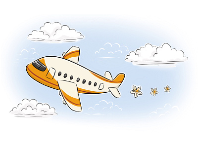 Cute plain illustration for the ice cream packaging airplane booking cute drawing elegant flight hand drawn ice cream illustration lineart minimal packaging plane sketch sky summer tourism travel vacation vanilla