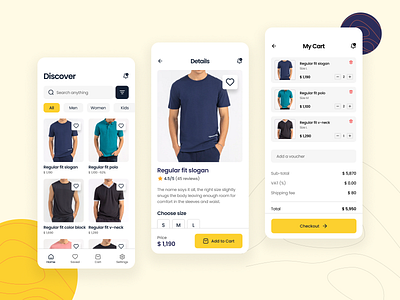 Fashion eCommerce App add to cart app design e commerce design ecommerce ecommerce app ecommerce website fashion app fashion ecommerce fashion store home page interaction design interface logo mobile app design mobile ui product detail shopping shopping app ui uiux