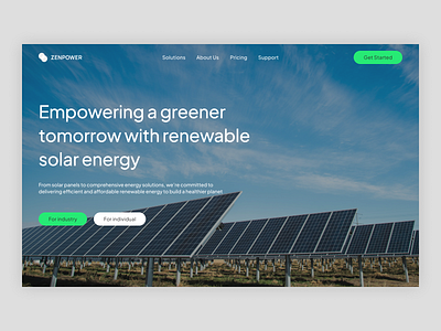 ZENPOWER - Hero Section landing page ui uiux design web design website website design