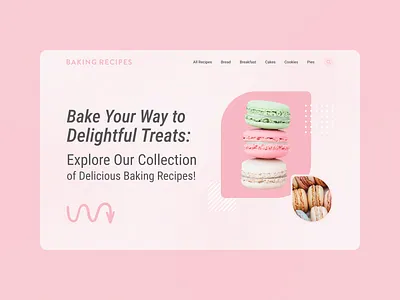 Baking Recipes Web Site baking cakes concept cookies design landing pies product design recipes ui ui design web site