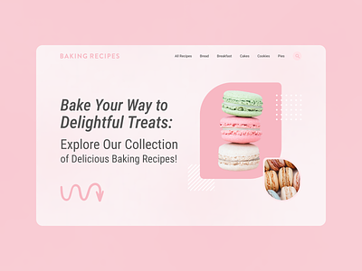 Baking Recipes Web Site baking cakes concept cookies design landing pies product design recipes ui ui design web site