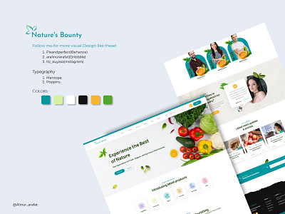 "Nature Bounty" an Organic Grocery Ecommerce UI design adobe xd branding design ecommerce landing page ecommerce website ecommerce website design figma graphic design grocery grocery home page grocery store grocery ui design grocery website illustration landing page ui ui design user experience user interface ux