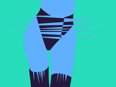 Contours abstract art body flat girl illustration lingerie sharp simple underground vector woman