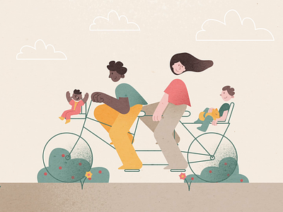 Family trip animation bike character daughter design family father gif mom mother motion graphics parents people ride son travel trip vector