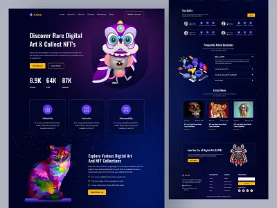 NFT Art's Website Landing Page Template arts binance blockchain creative cryptoart defi ethereum landing page marketplace metamask metaverse minimal nft nft arts nft marketplace uidesign web 3.0 web3 website website template