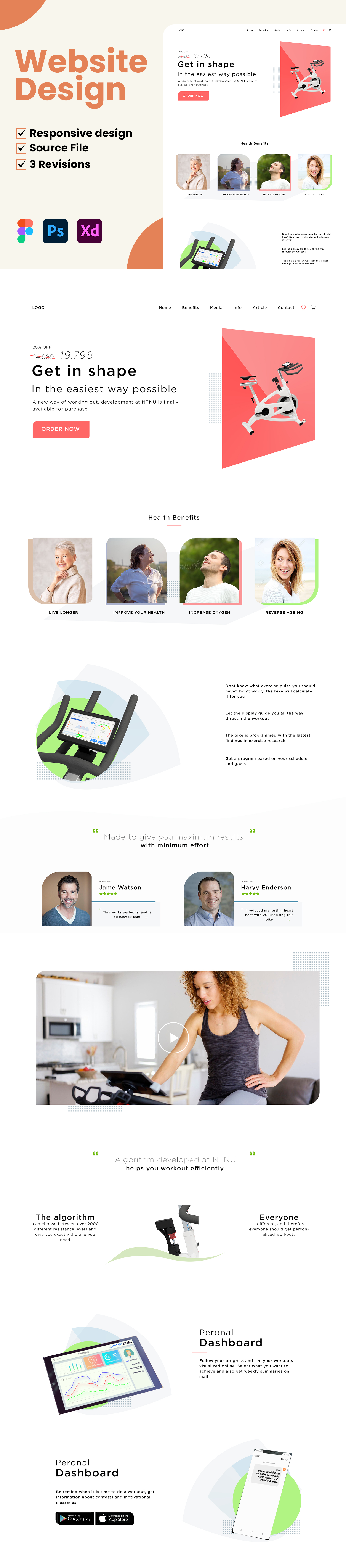 Fitness Website Design design fitness photoshop ui website