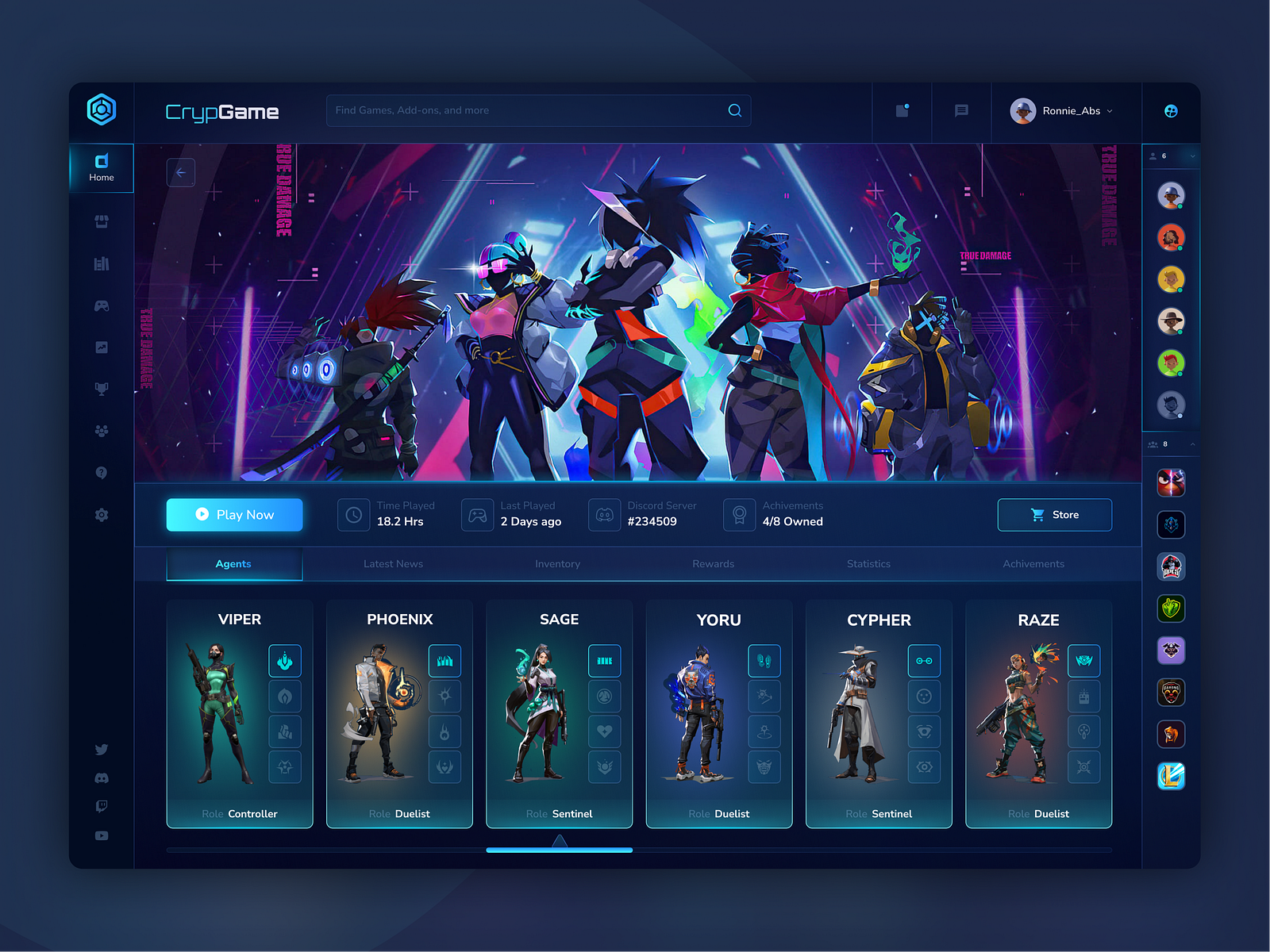Game UI - Game launcher by Ronnie Abs on Dribbble