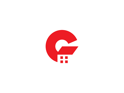 G + house building g geometric home house icon letter logo monogram negative roof shape simple space symbol window