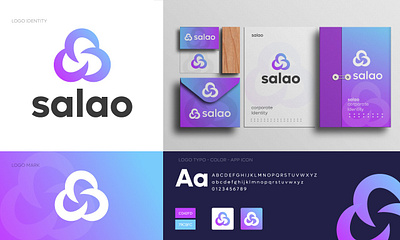 SALAO app icon app logo brand kit branding design crypto logo design food logo illustration tech logo