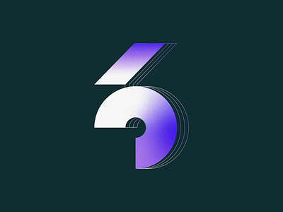 36 Days of Type - 6 2d 36 days of type 6 futuristic gradient letter minimalist number techno typography