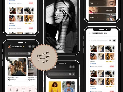 Concept UI Design of Salon App app barber app ui beauty app ui branding design graphic design illustration salon app ui ui ux vector