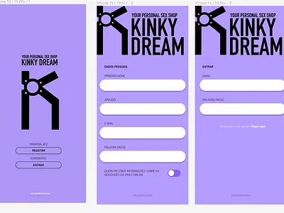 KINKY DREAM - APP brand design logo ui ui design