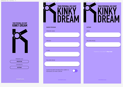 KINKY DREAM - APP brand design logo ui ui design
