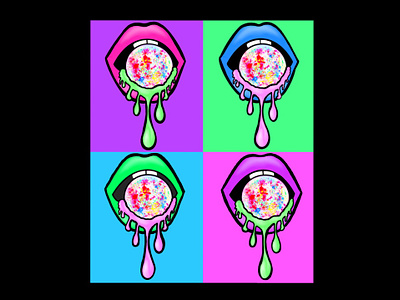 Jawbreaker Pop Art artbrut candy colour contrast colour theory digital drawing digital painting food art graphic art illustration lowbrow lowbrow art lowbrow pop neon art pop surrealism popart