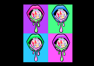 Jawbreaker Pop Art artbrut candy colour contrast colour theory digital drawing digital painting food art graphic art illustration lowbrow lowbrow art lowbrow pop neon art pop surrealism popart