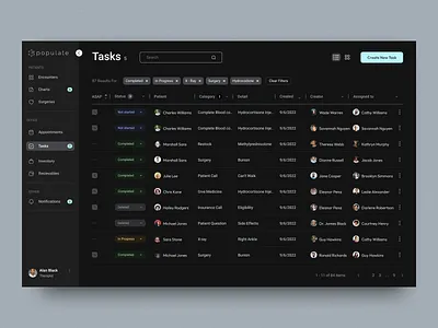 Populate - Healthcare Web App analytic dashboad dashboard dashbroad health healthcare medic medical platform statistics stats ui uiux ux ux ui design web app web app design web application web application design web platform